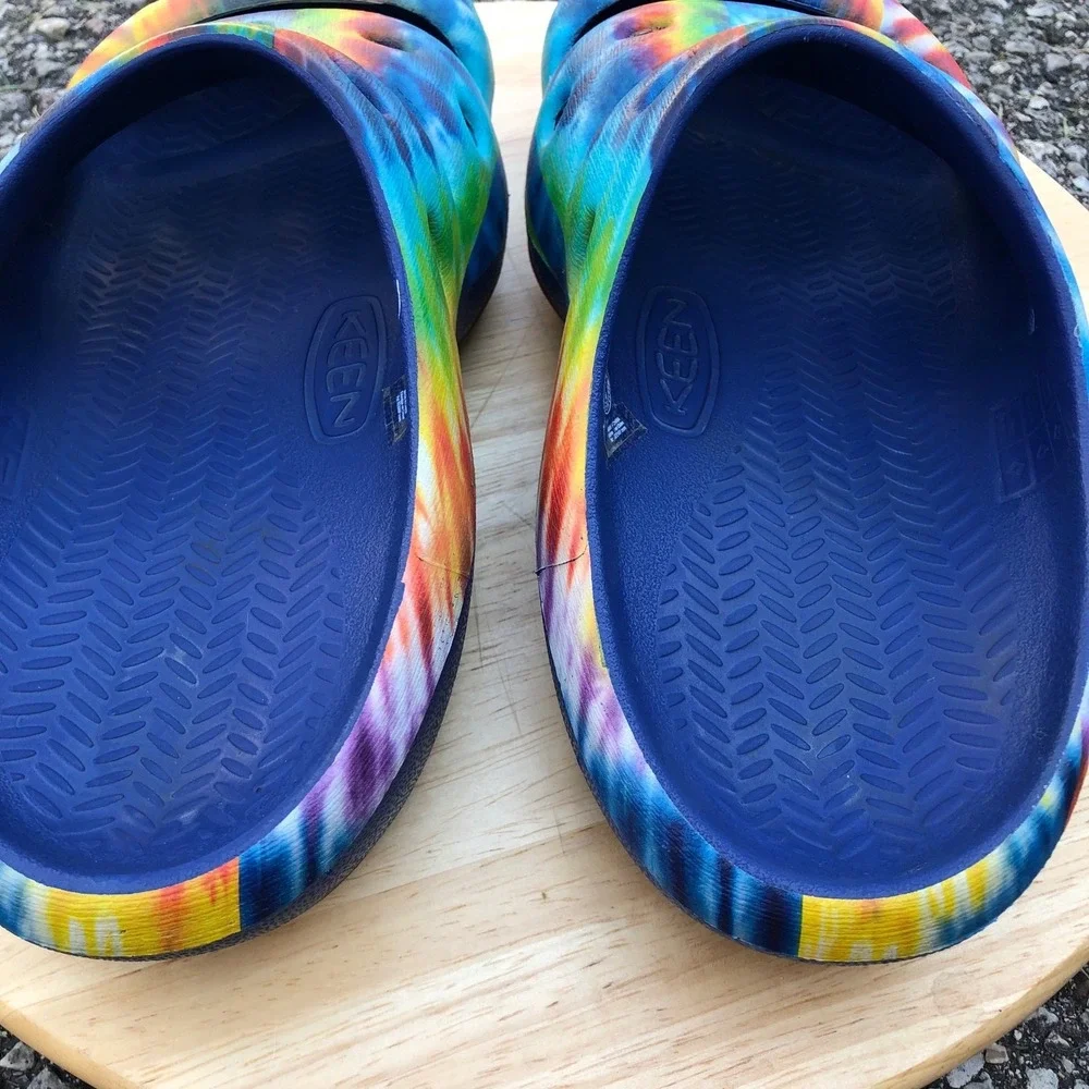 KEEN Yogui Arts Clogs Mens 8 Tie Dye Women 10 Jerry Garcia Slip On Slides Hippie - Picture 10 of 12